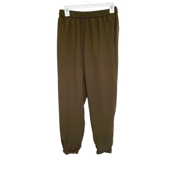 Express Womens Pants Grandmacore Green Joggers Drawstring Ankle Mid Rise Size XS - Picture 1 of 12